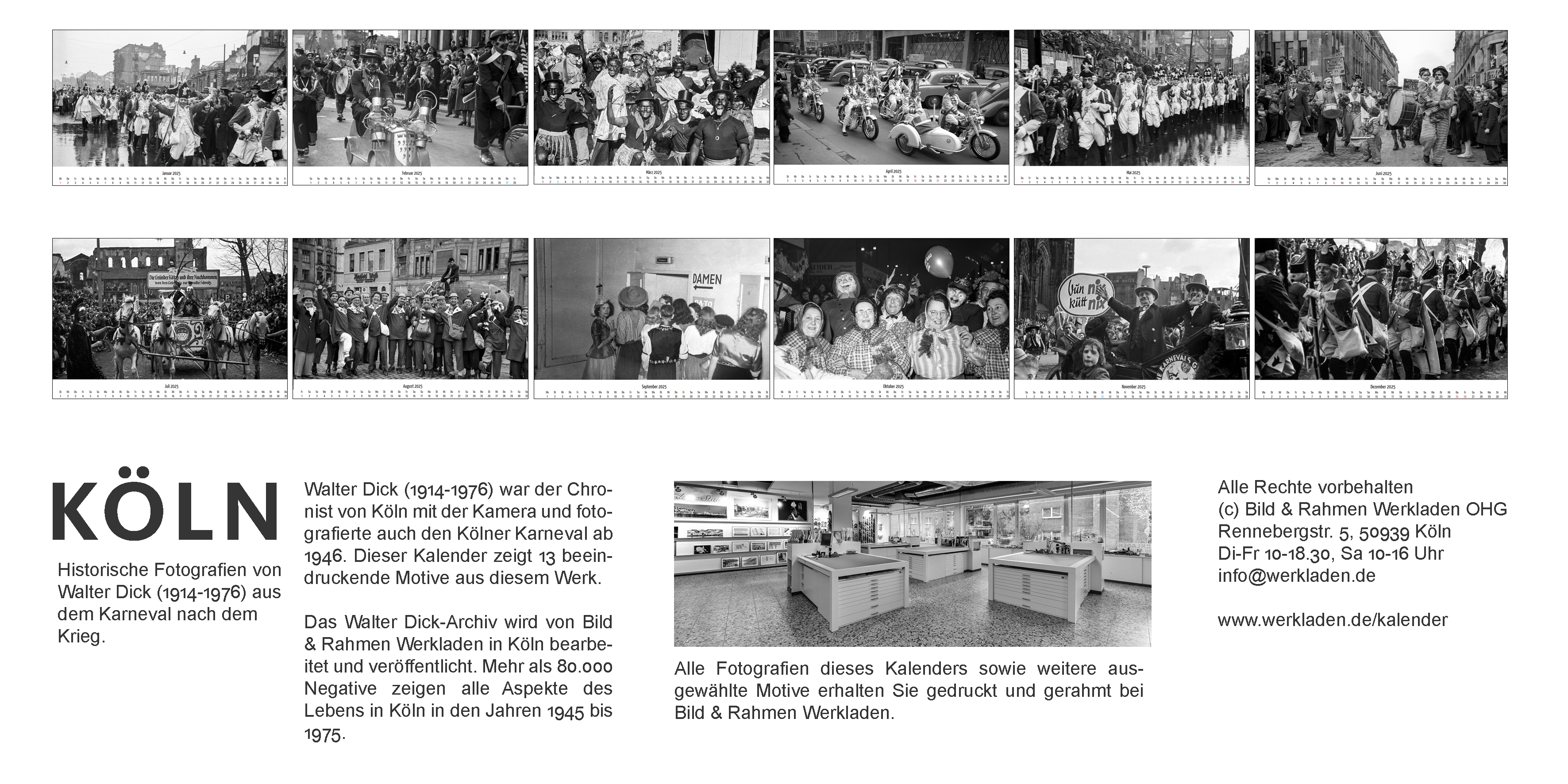  Der neue Kalender "Kölner Karneval 1950er/60er" für 2025 Illustration 